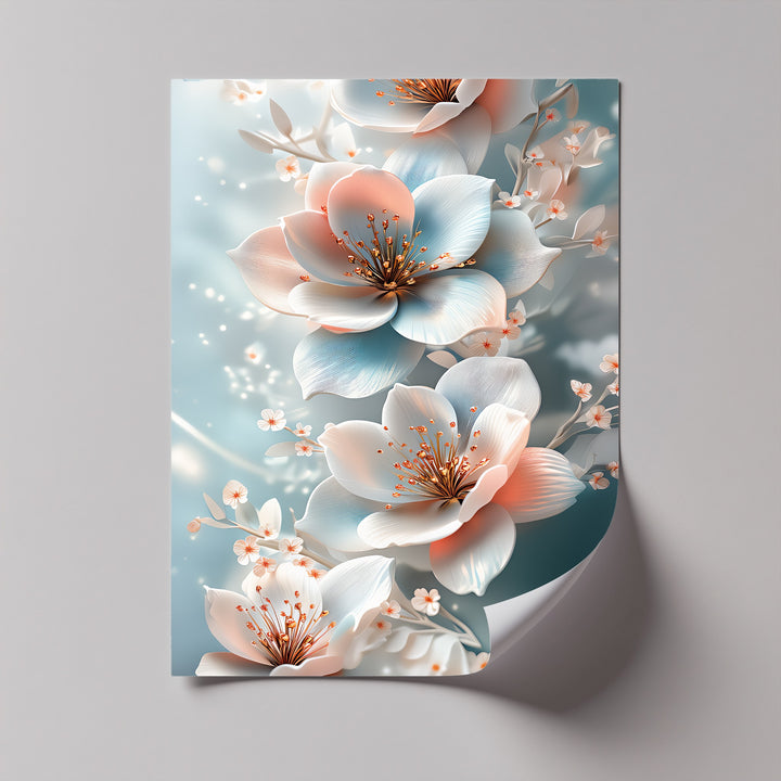 Blooming Serenity – soft pastel blossom canvas painting

