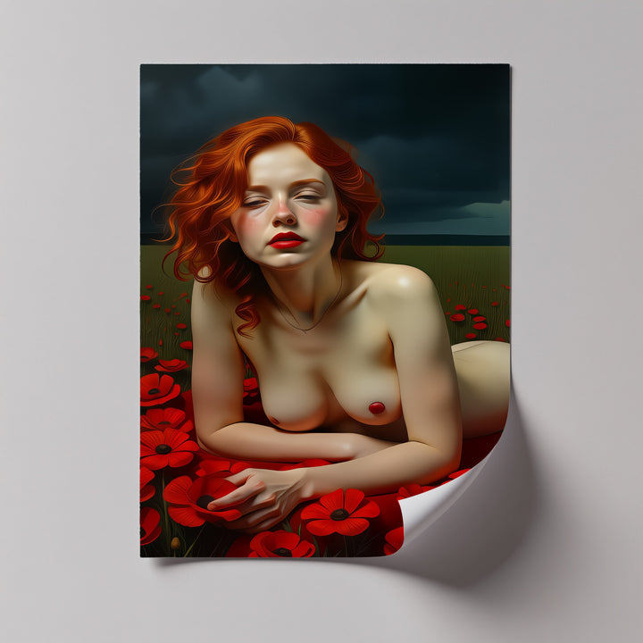 Scarlet Reverie – Sexy Canvas Artwork | Oversized Wall Art