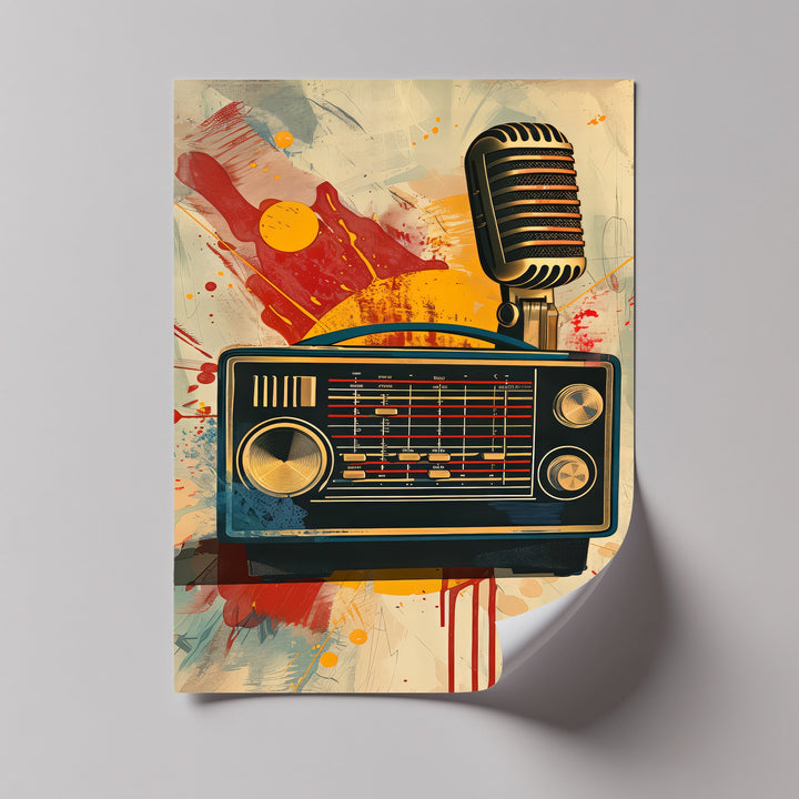 Broadcast Vibes – Vintage Radio and Microphone Canvas Print