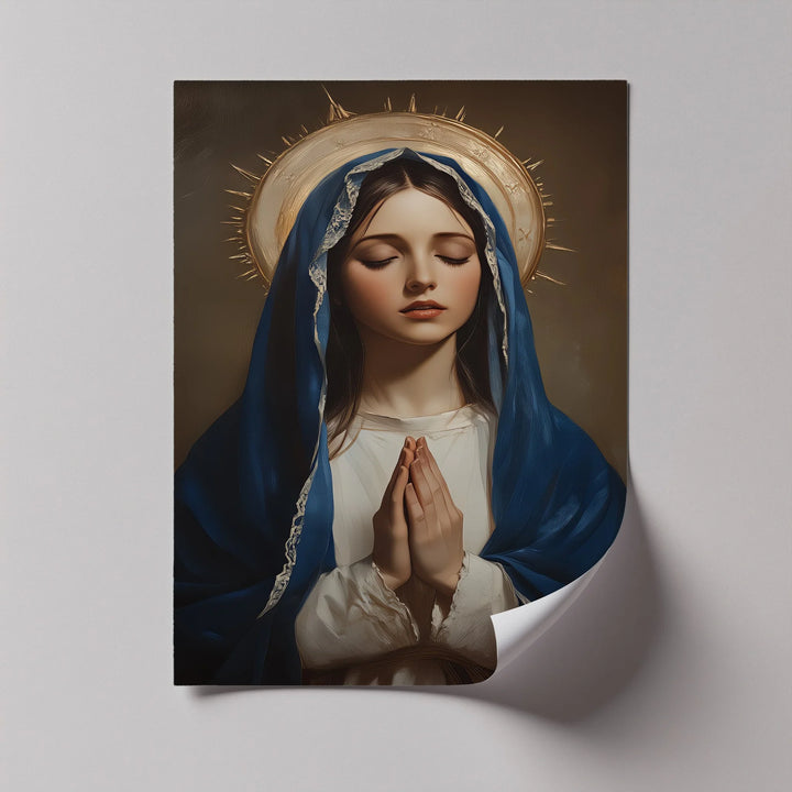 A luminous photo canvas of Mother Mary, perfect for adding spiritual warmth to your sacred space.

