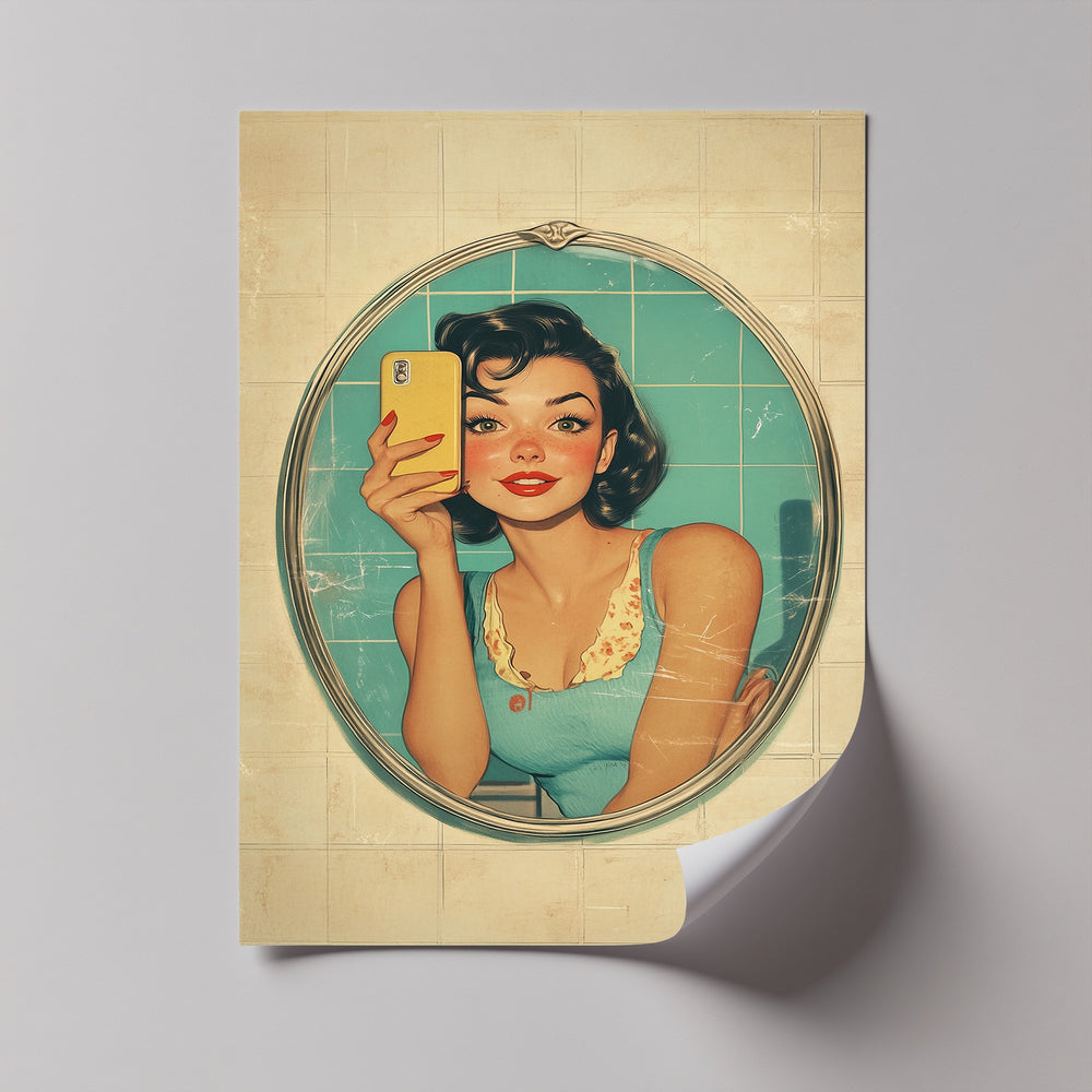 A playful mix of nostalgia and pop culture, this selfie canvas print captures attention with its vivid colors and cheeky aesthetic—perfect for eclectic American homes.

