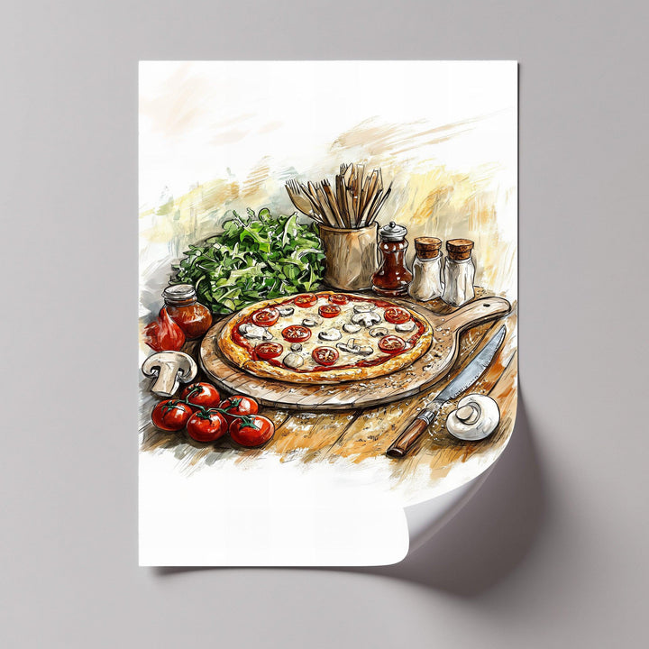 Fresh from the Oven – Rustic Pizza Kitchen Canvas Print - MyPhotoStation