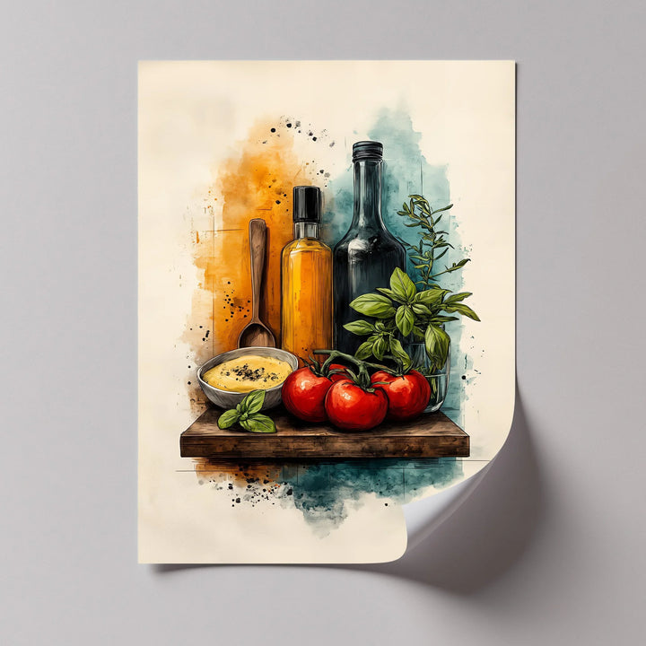 Flavor Shelf – Artistic Mediterranean Kitchen Canvas Print - MyPhotoStation