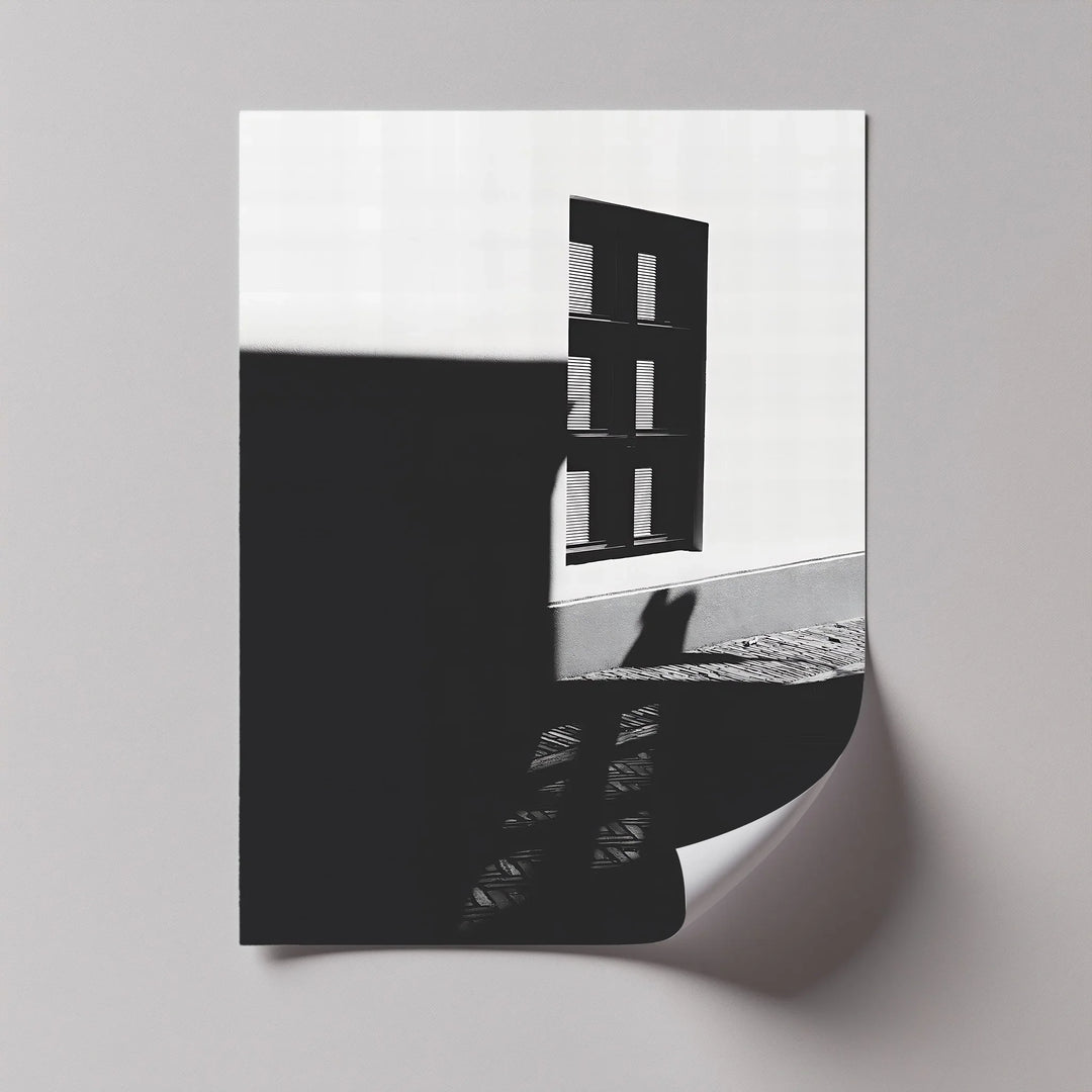 A shadowy figure meets modern geometry in this high-impact photo canvas.


