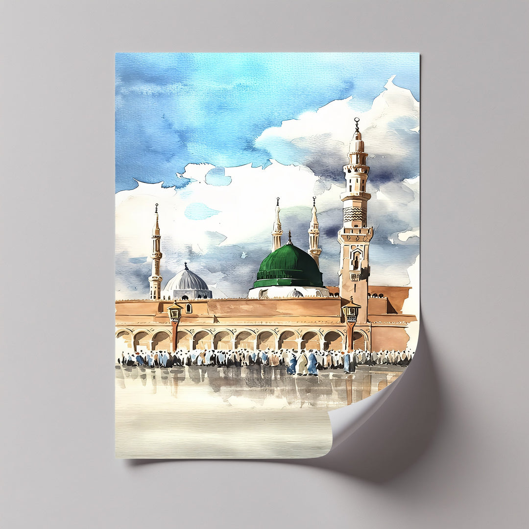 Sacred Serenity – Al-Masjid an-Nabawi Islamic Canvas Print