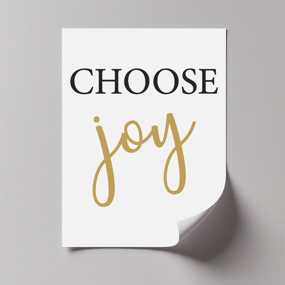 Choose Joy – Minimalist Gold and Black Christian Canvas Print - MyPhotoStation