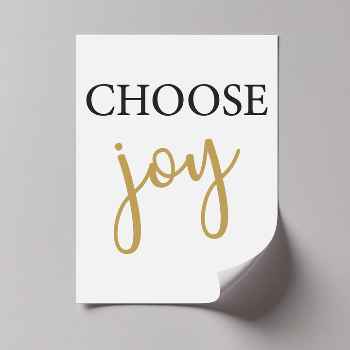 Choose Joy – Minimalist Gold and Black Christian Canvas Print - MyPhotoStation