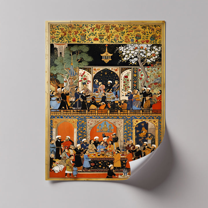Royal Feast – Persian Miniature Canvas Print