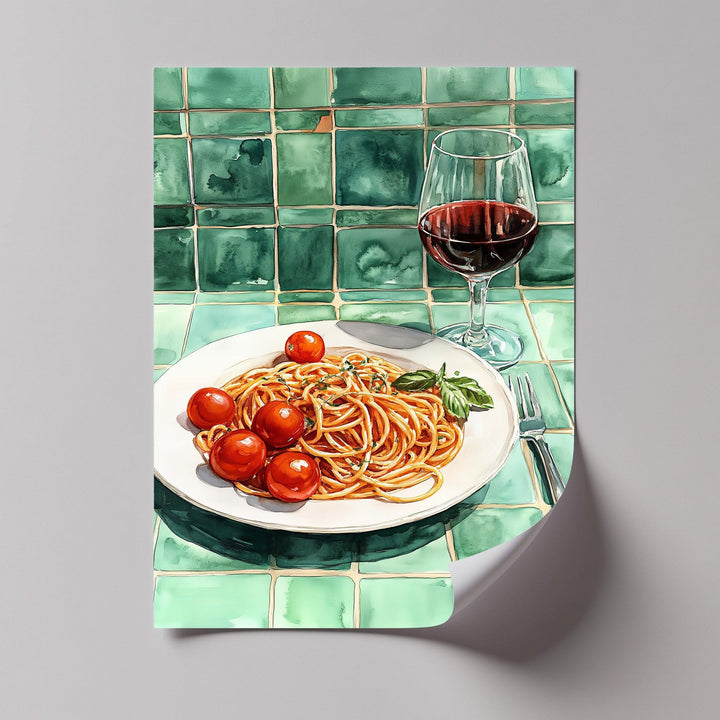 Pasta & Wine Moment – Italian Kitchen Canvas Print - MyPhotoStation