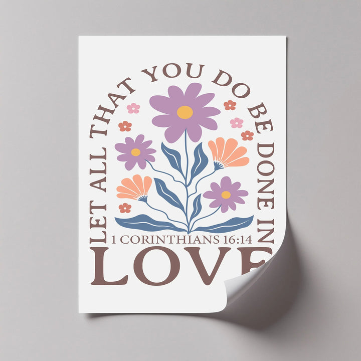 Let All That You Do Be Done in Love – 1 Corinthians 16:14 Canvas Print - MyPhotoStation