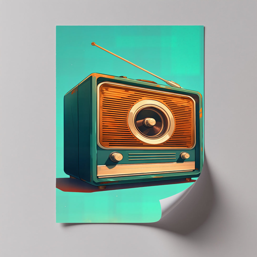 Signal Revival – Vintage Radio Abstract Canvas Print
