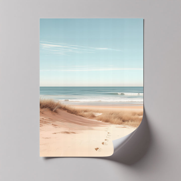 Relaxation meets decor in this stunning framed canvas of untouched beach scenery.

