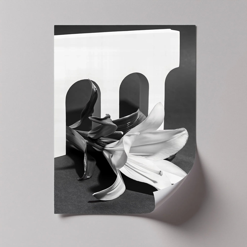 A bold fusion of nature and geometry, this canvas print adds a unique abstract touch.

