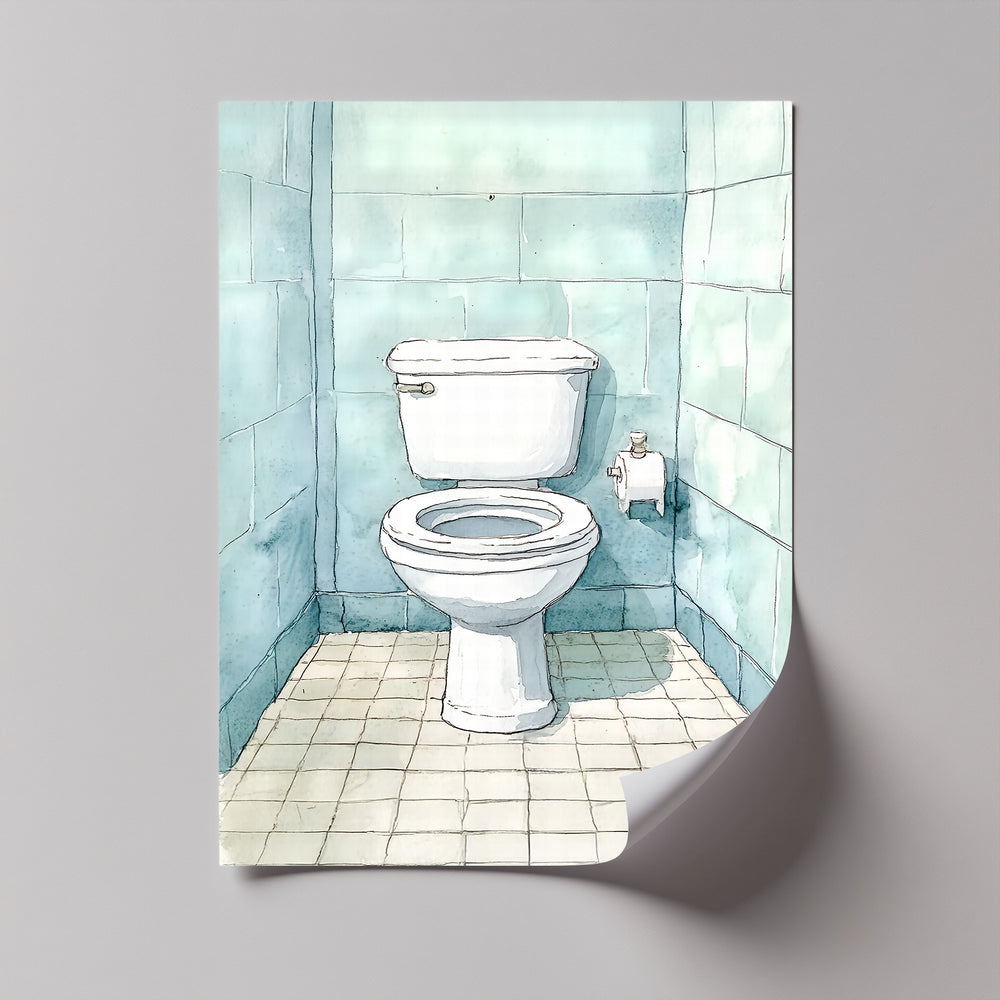 Designed for lovers of quirky decor, this minimalist bathroom canvas offers clean lines, subtle colors, and a bold sense of humor that fits modern and retro-inspired spaces.

