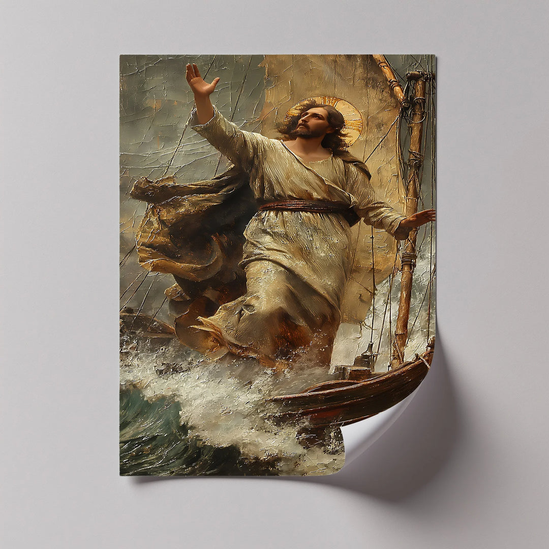 Jesus Calming the Storm – Inspirational Christian Canvas Print - MyPhotoStation