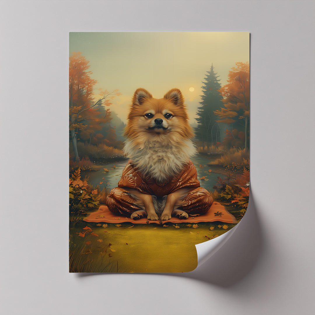 Zen Fox Pup – Autumn Forest Portrait Puppies Canvas Print