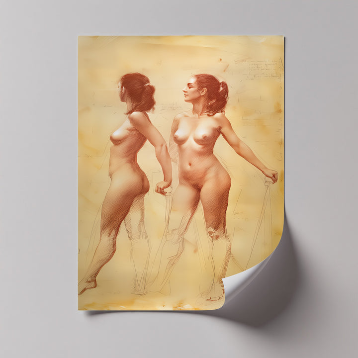 Dual Nude Study – Sexy Canvas Wall Art | Large Framed Wall Art