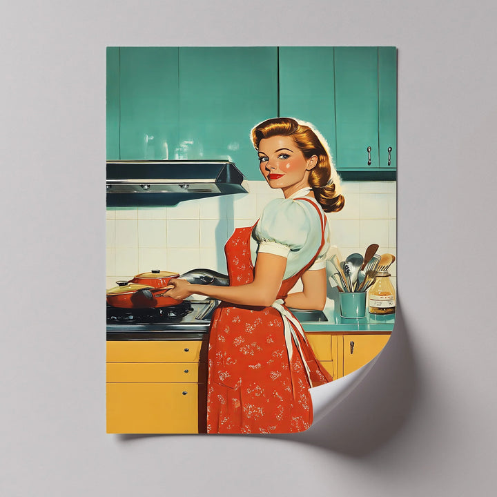 Retro Homemaker – 1950s Kitchen Canvas Print - MyPhotoStation