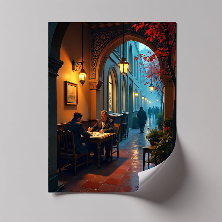 Twilight Conversations – Urban Evening Canvas Print