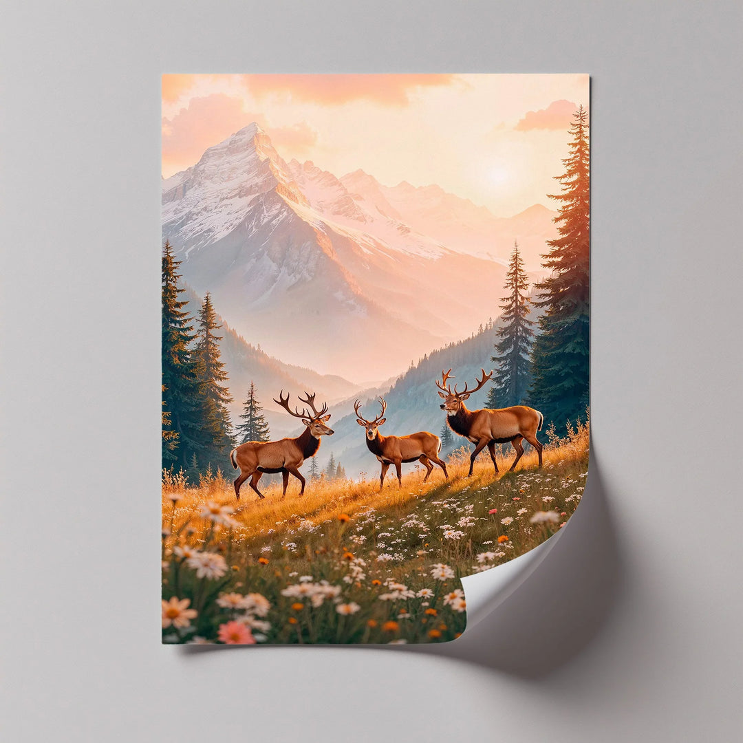 Majestic Elk in Alpine Meadow – Animal Canvas Print - MyPhotoStation