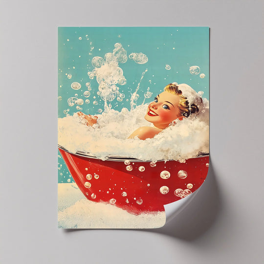 Bubbles & Glamour – Retro Bath Time Canvas Print - MyPhotoStation
