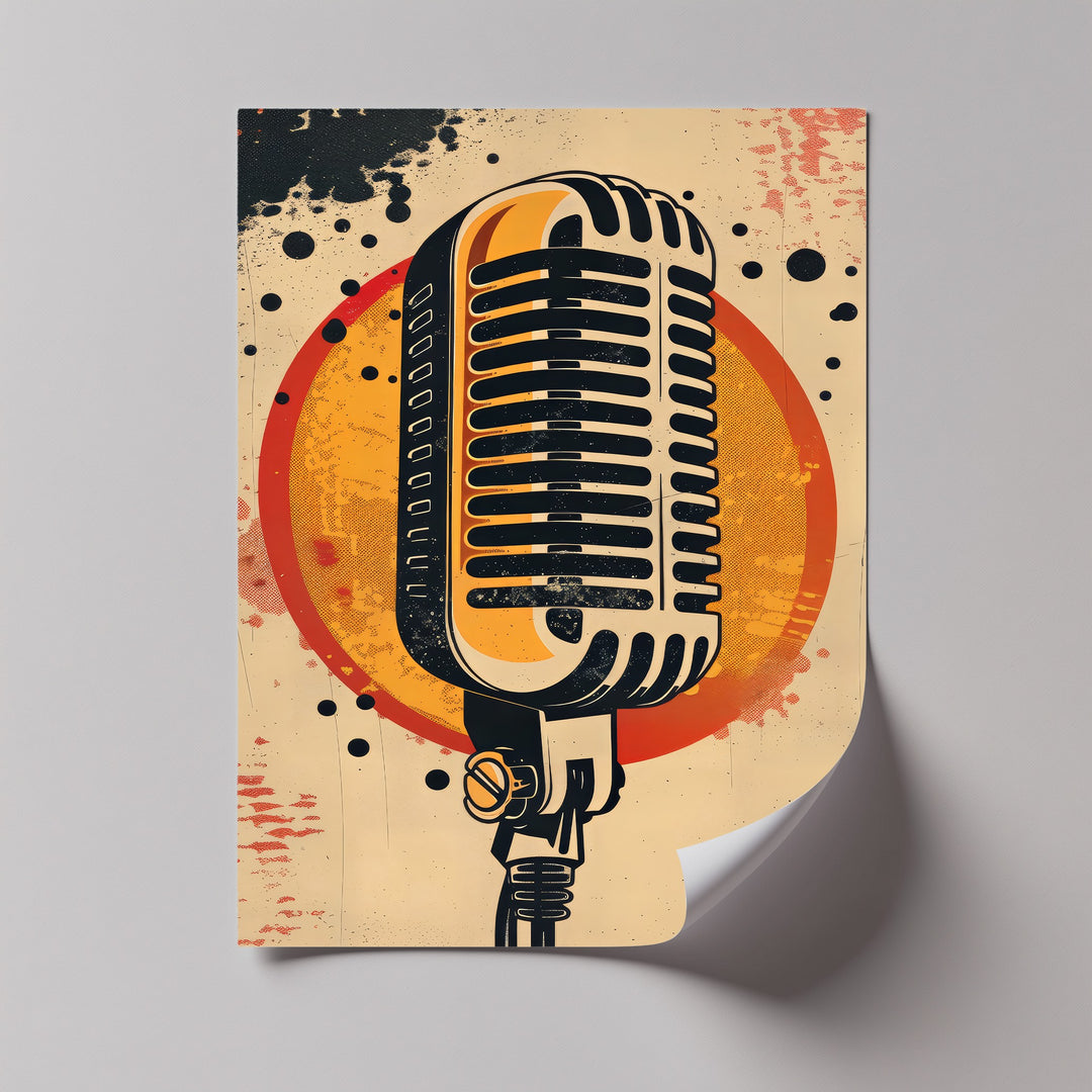 Retro Airwaves – Vintage Microphone Canvas Print