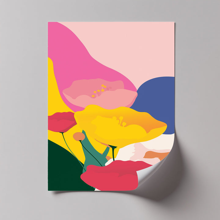 Bold Bloomscape – Vibrant Abstract Flower Canvas Print