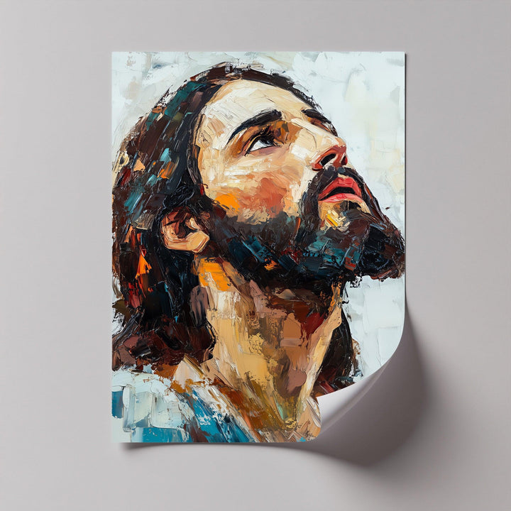 With bold brushstrokes and color, this photo canvas showcases a powerful vision of spiritual reflection.

