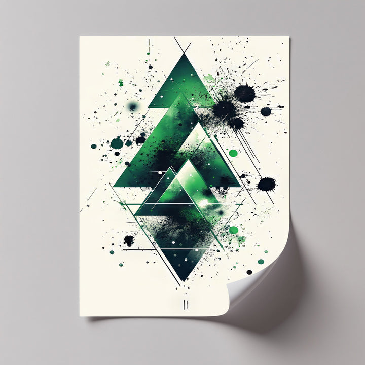 Geometric Green Explosion – Abstract Modern Canvas Print - MyPhotoStation