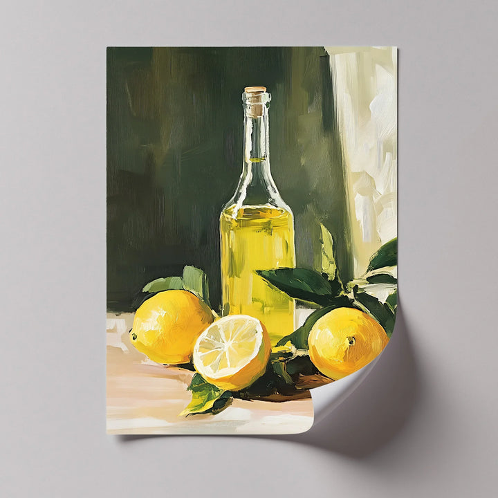 Mediterranean Essence – Lemons and Olive Oil Canvas Print - MyPhotoStation