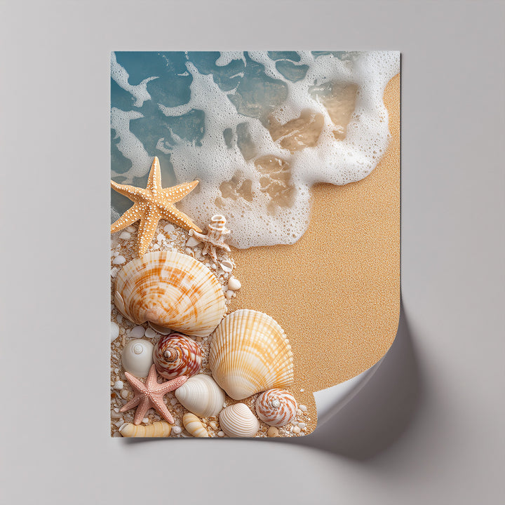 Ocean meets sand in this vivid custom canvas print full of texture.

