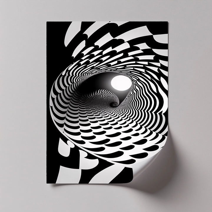 Hypnotic Spiral Tunnel – Black & White Canvas Print - MyPhotoStation