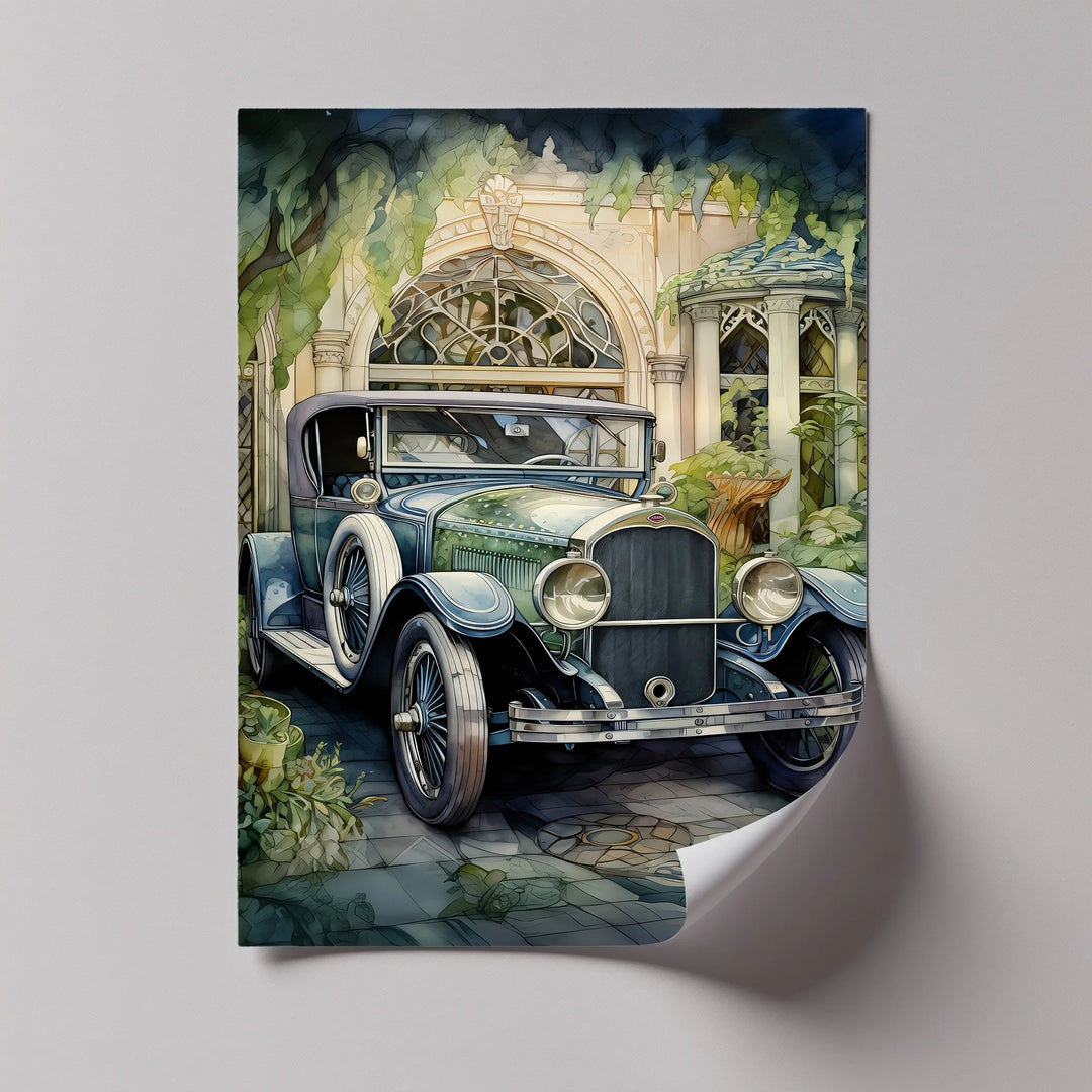 Vintage Elegance – Classic Car by Garden Villa Canvas Print - MyPhotoStation