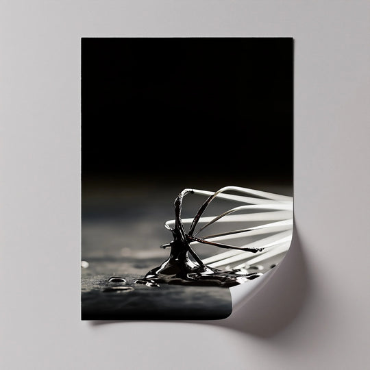 Motion swirls with the rich dark chocolate drizzle, suggesting the energy of the unseen hand that creates this canvas artwork.