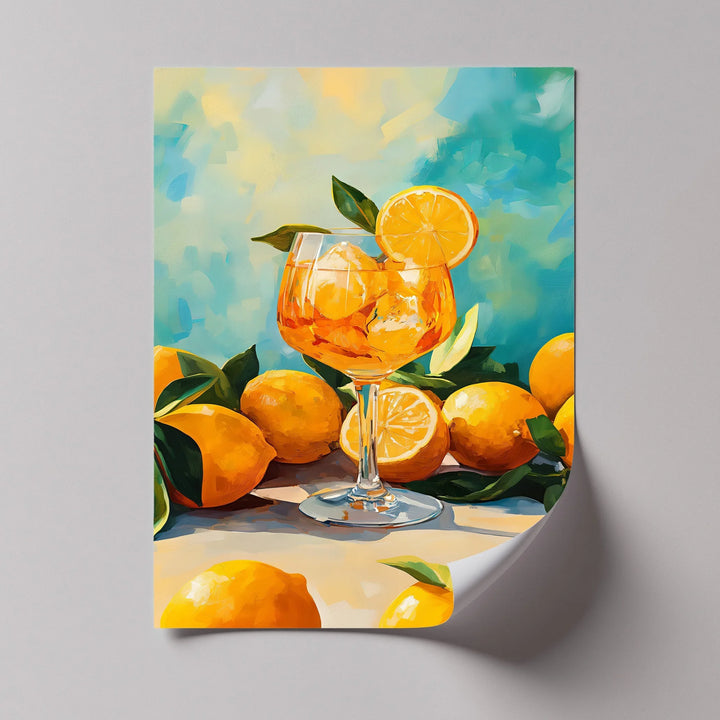 Citrus Cocktail Delight – Vibrant Lemon Glass Canvas Print - MyPhotoStation