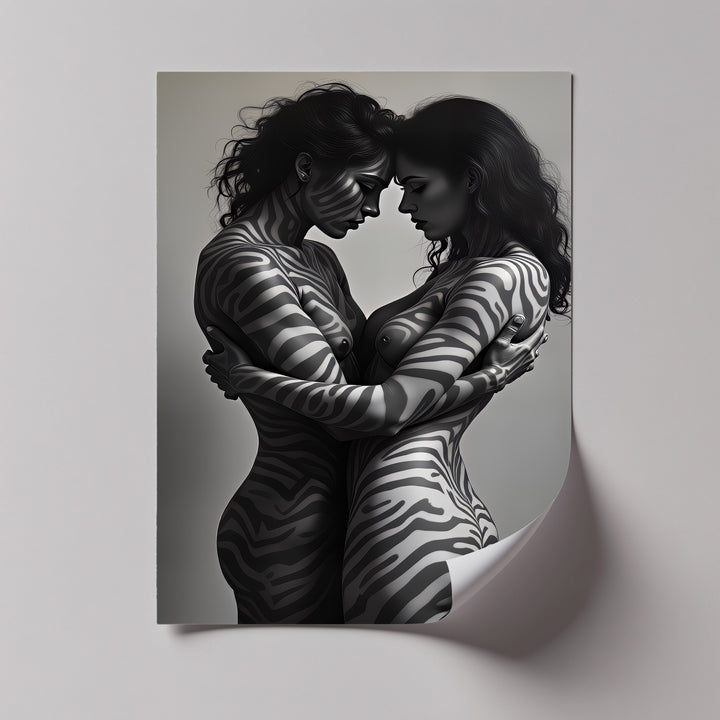 Zebra Embrace – Erotic Canvas Print