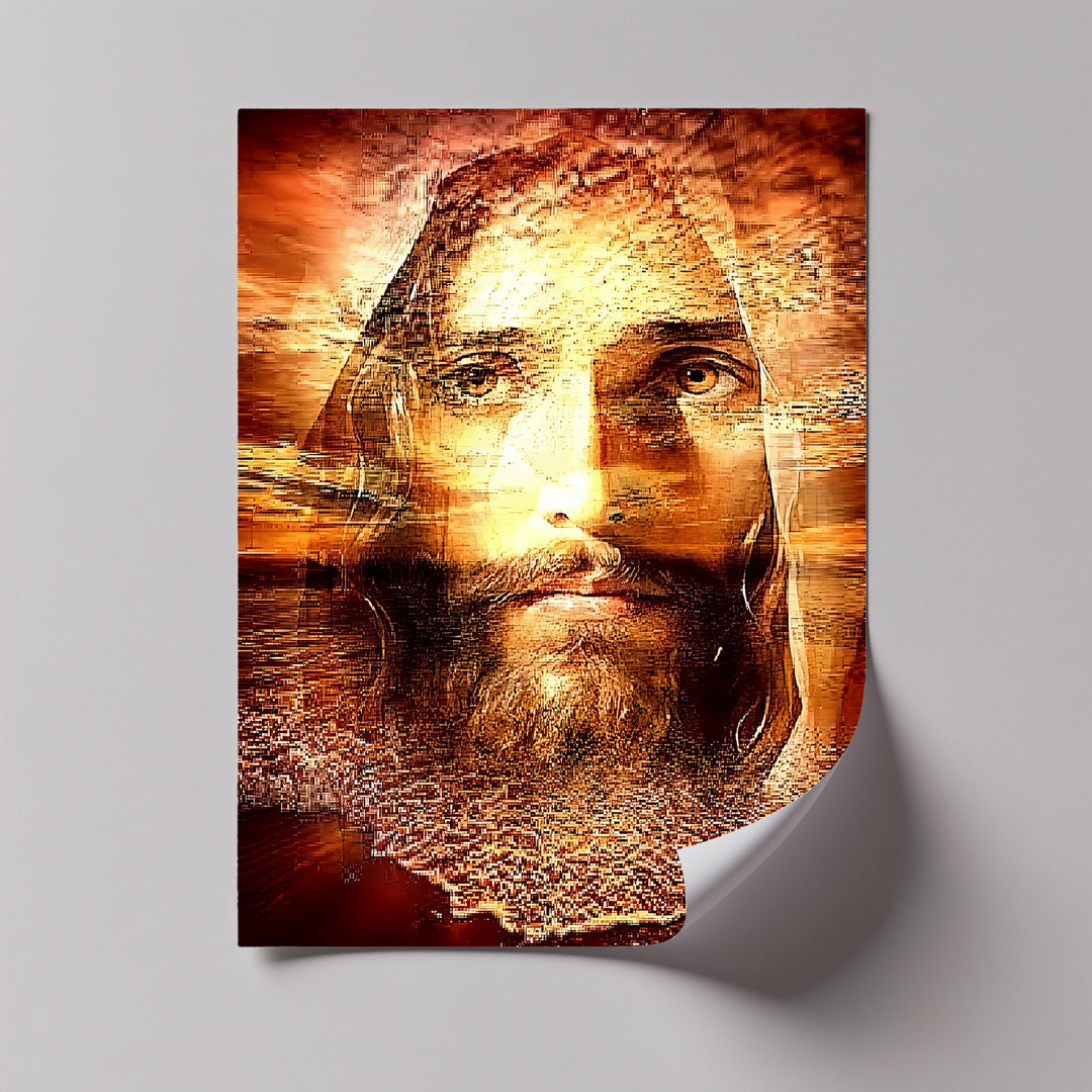 Divine Gaze – Contemporary Jesus Portrait Canvas Wall Art