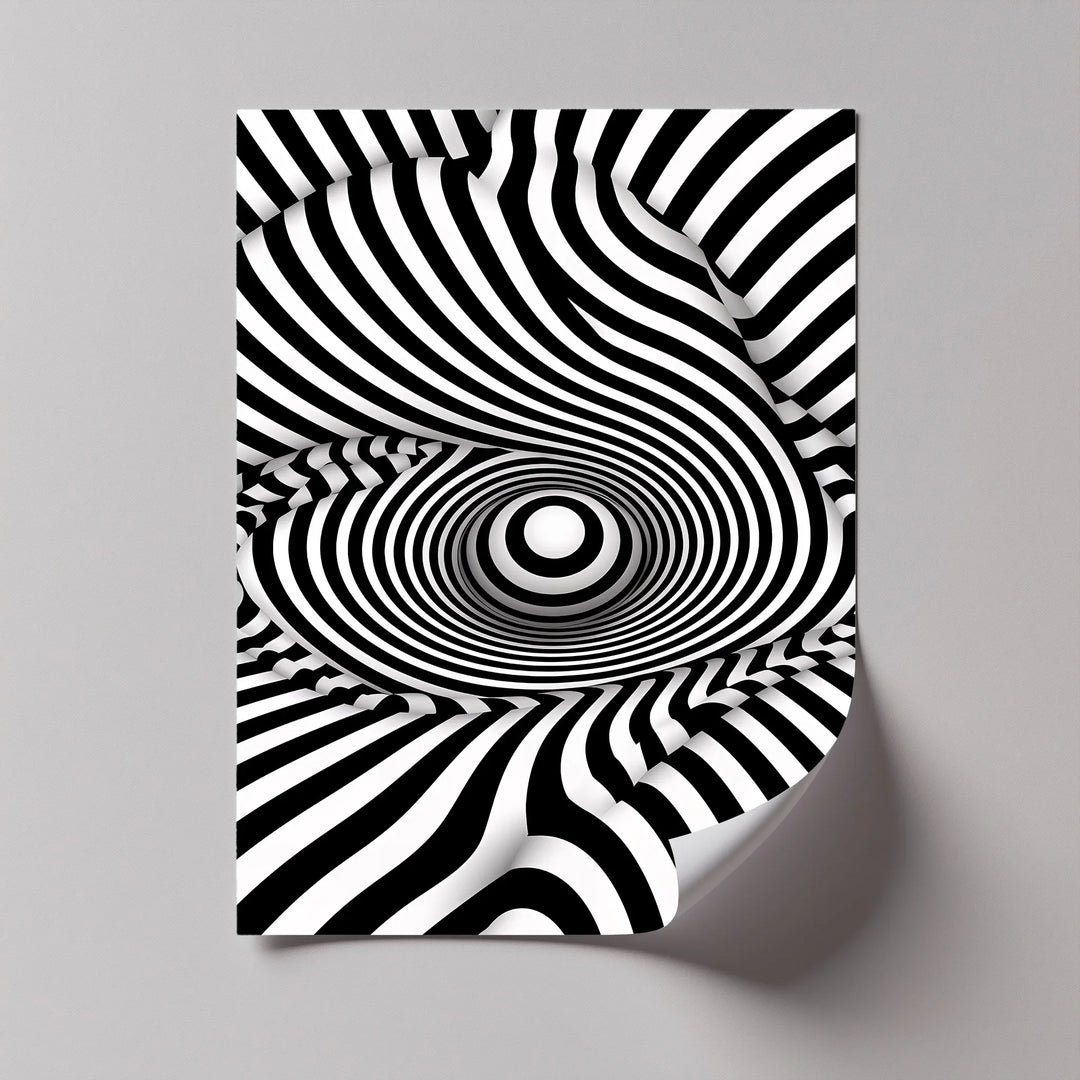 Vortex Wave Illusion – Black & White Canvas Print - MyPhotoStation