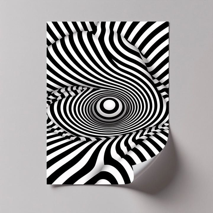 Vortex Wave Illusion – Black & White Canvas Print - MyPhotoStation