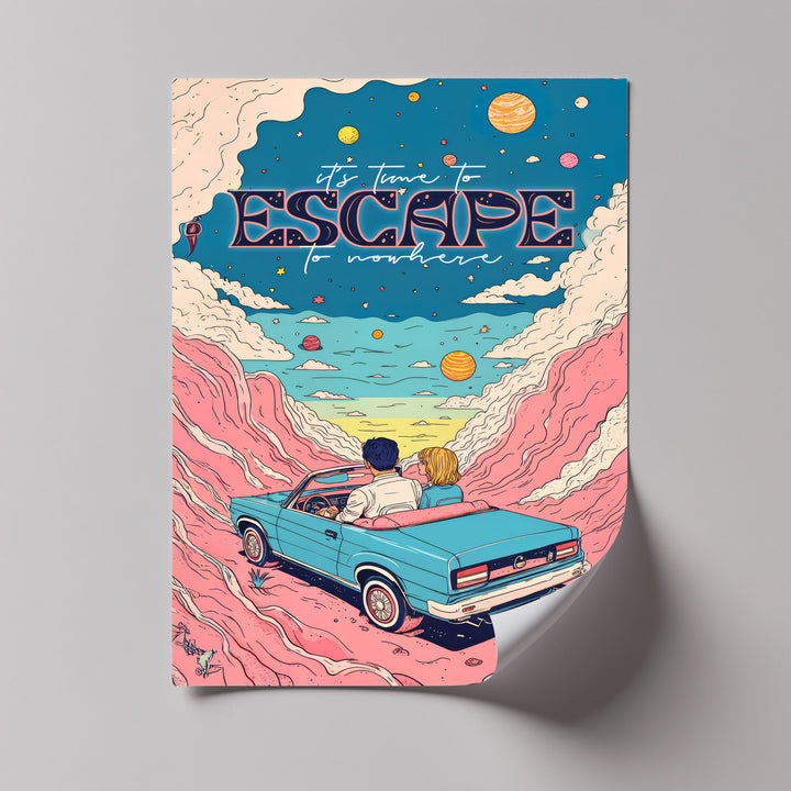 Escape to Nowhere – Retro Dreamscape Canvas Print