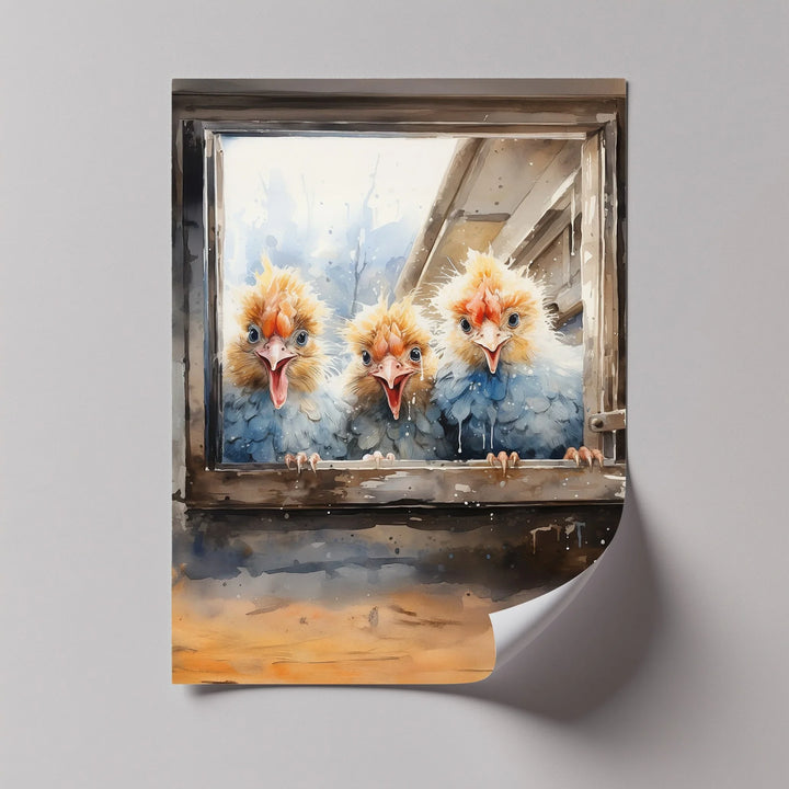 Curious Chicks at the Window – Animal Canvas Print - MyPhotoStation
