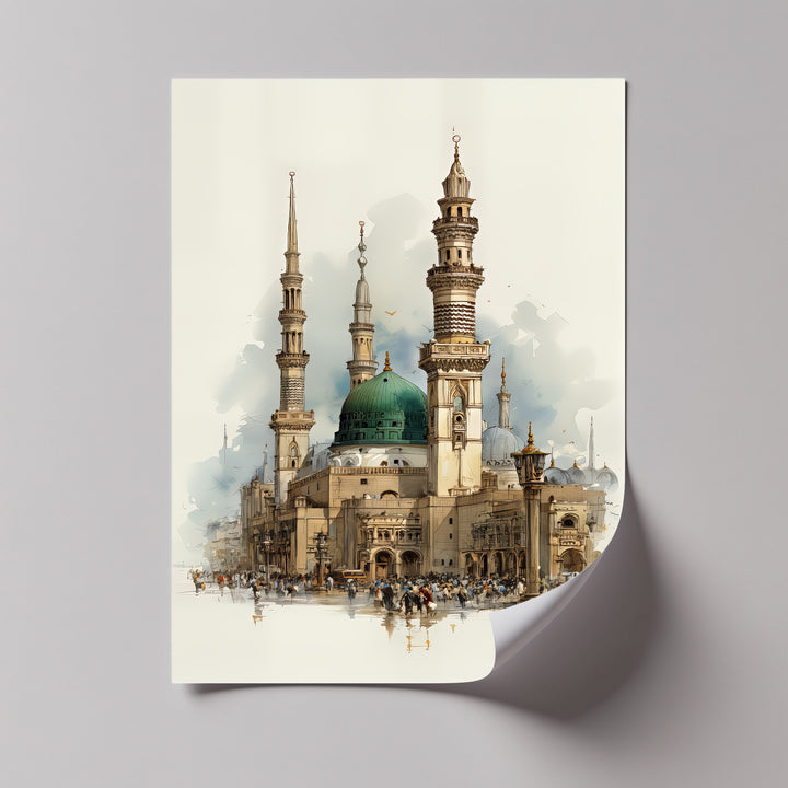 Sacred Serenity – Al-Masjid an-Nabawi Medina Canvas Print