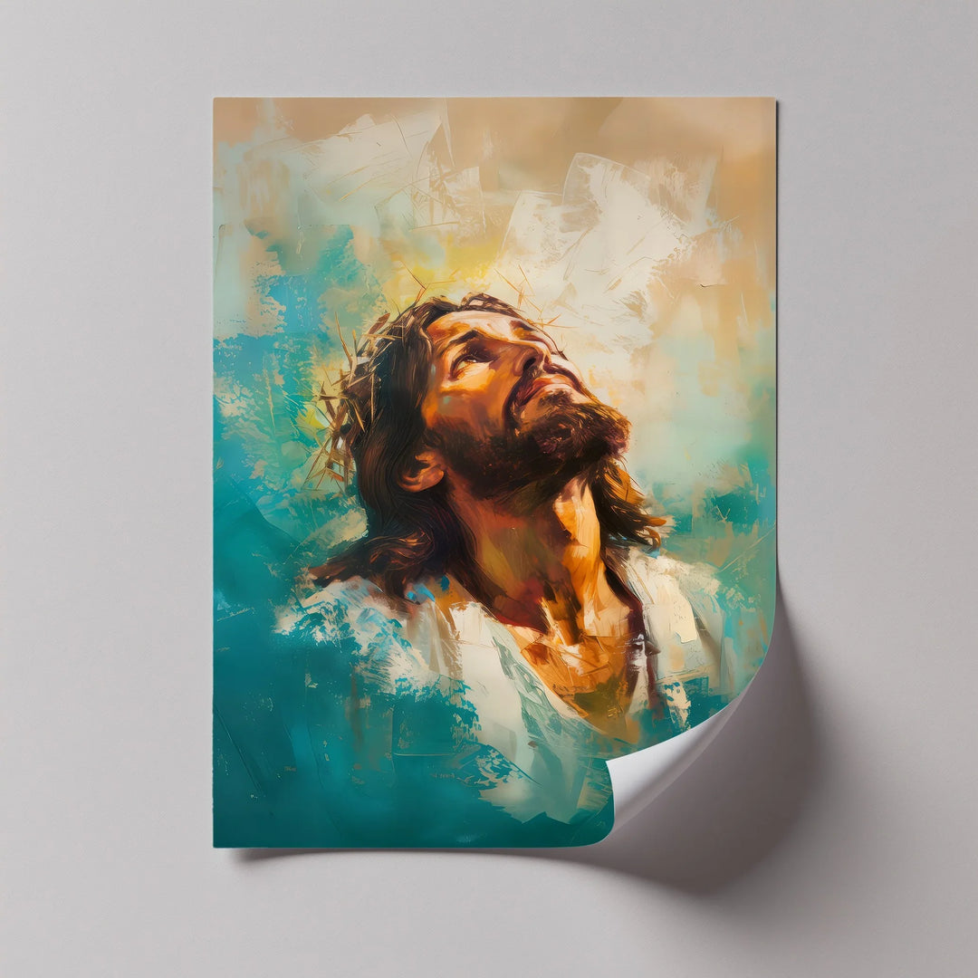 Savior’s Gaze – Crown of Thorns Portrait Canvas Print