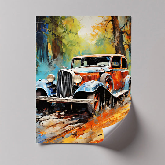 Forest Road Legend – Vintage Car Canvas Print - MyPhotoStation