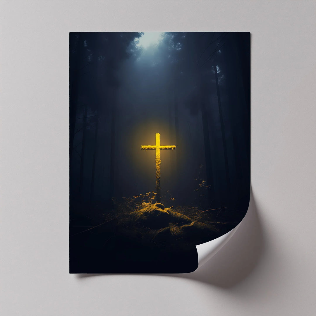 This minimalist yet emotional custom canvas print delivers a bold statement of spiritual light in darkness.

