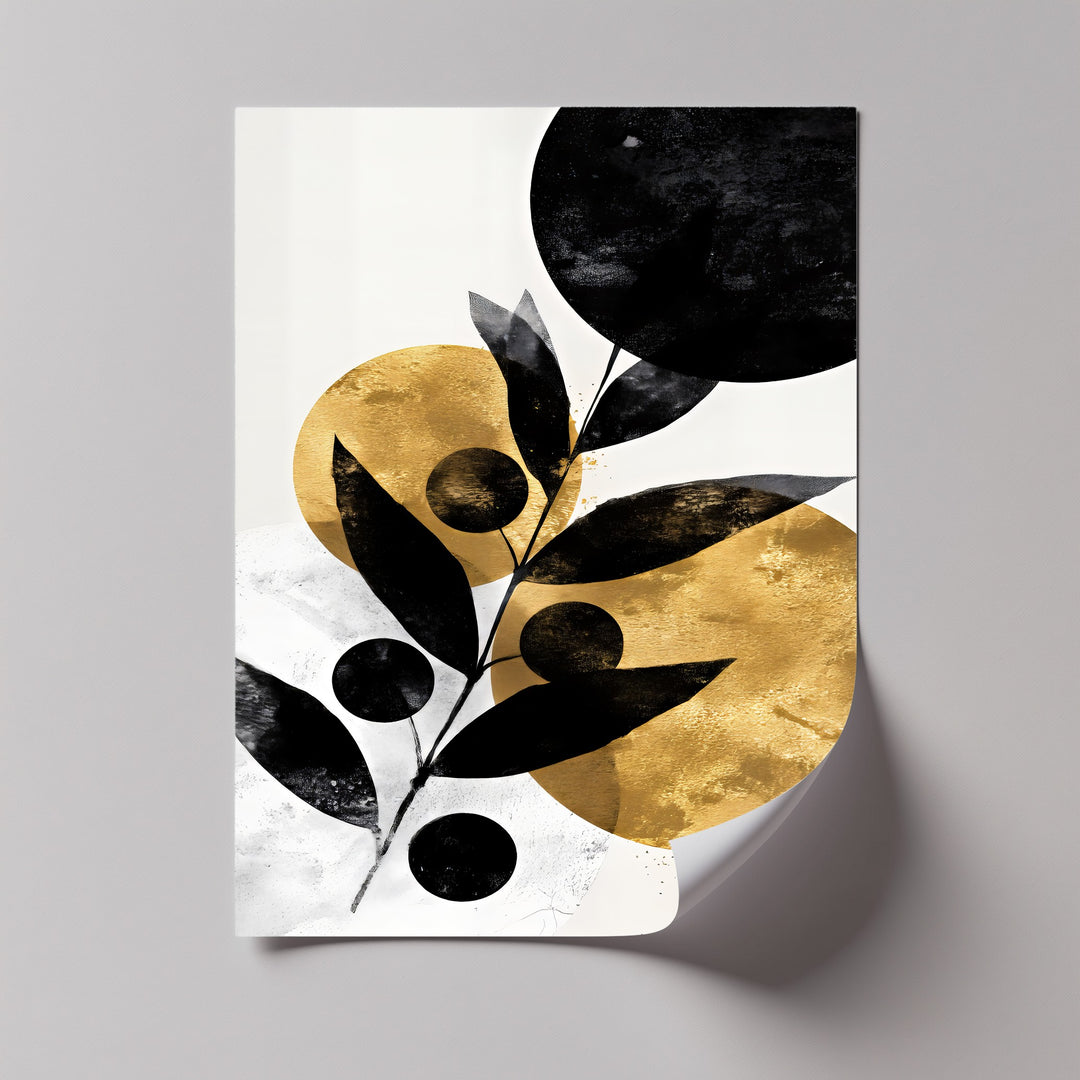 Golden Balance – Abstract Black and Gold Canvas Wall Art | Abstract Art