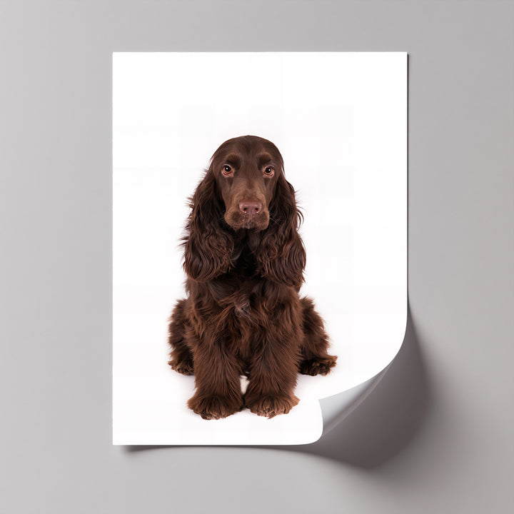 Chocolate Spaniel Portrait – Realistic Dog Canvas Print