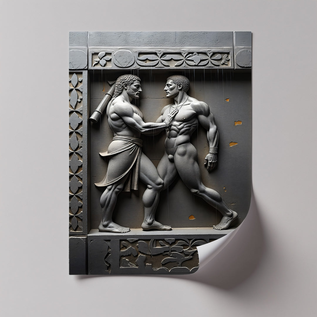 Heroic Encounter – Classical Relief Canvas Print