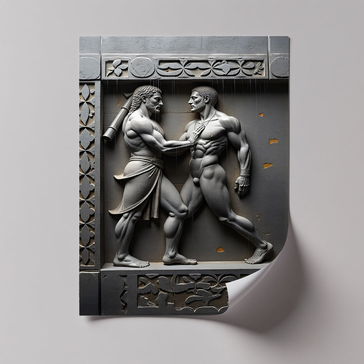 Heroic Encounter – Classical Relief Canvas Print