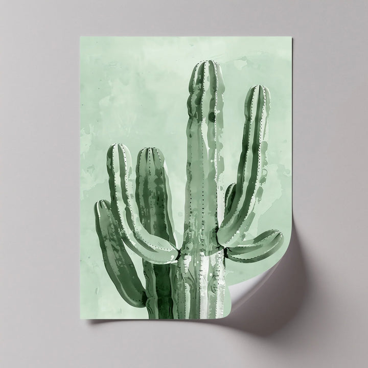 Modern Cactus Silhouette – Minimalist Desert Canvas Print - MyPhotoStation